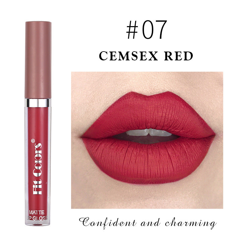 Fit Colors Matte Non Stick Cup Lip Gloss Fog Face Velvet Thin Tube Liquid