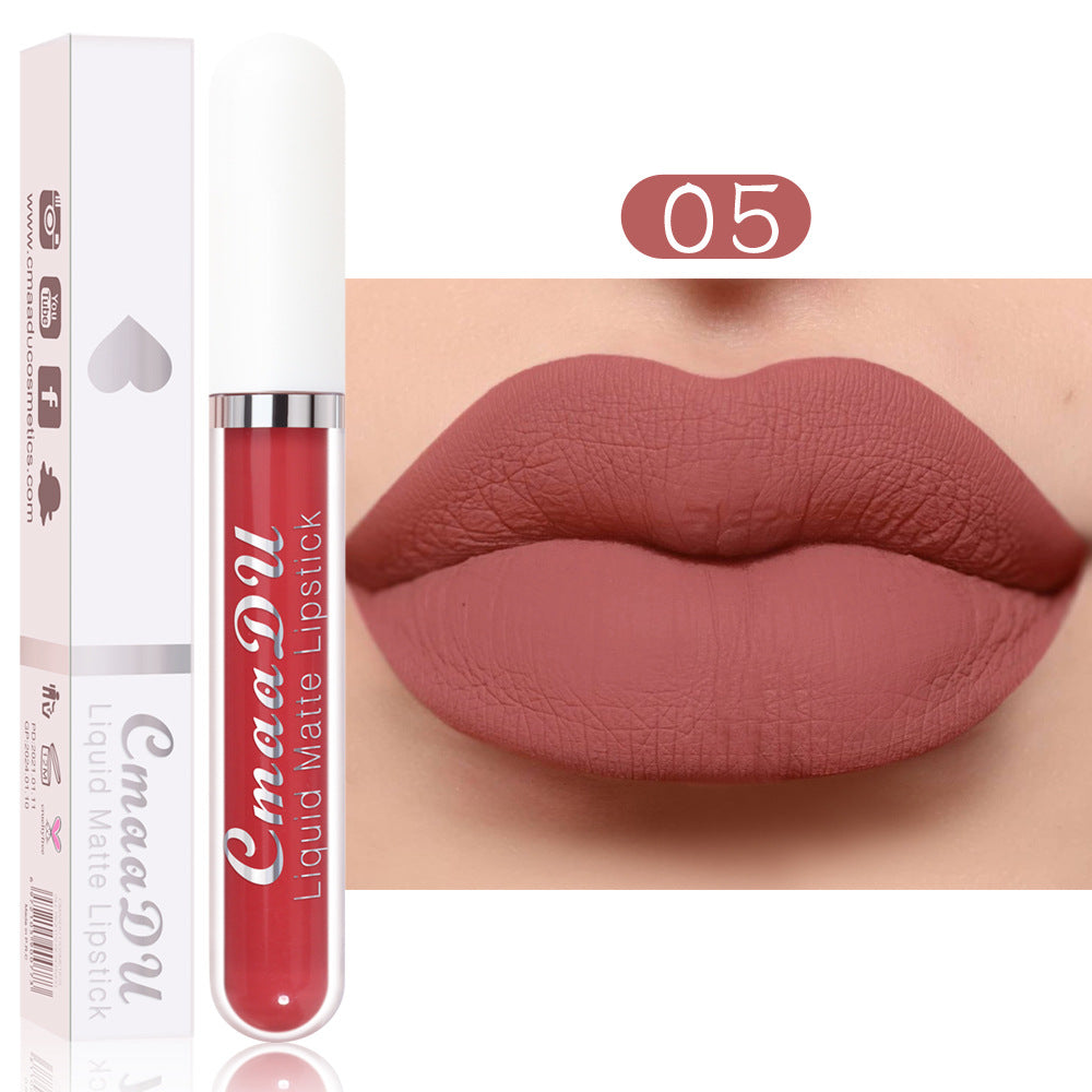 CmaaDu 18 Color Lipstick Matte Non-Stick Cup Waterproof Long Lasting