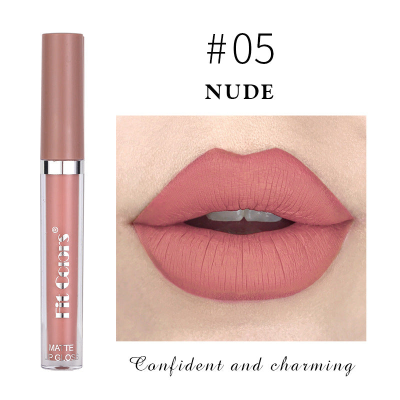 Fit Colors Matte Non Stick Cup Lip Gloss Fog Face Velvet Thin Tube Liquid