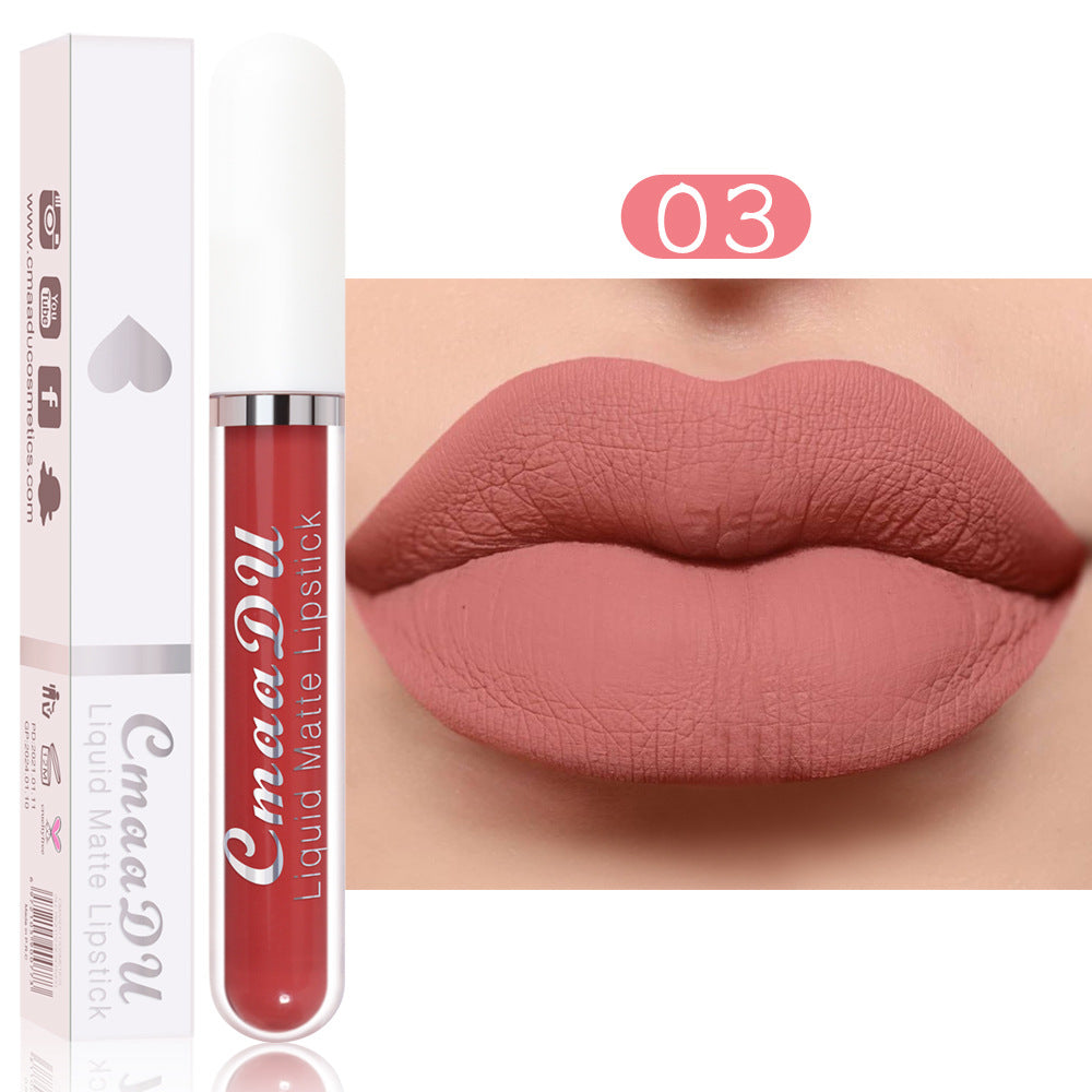 CmaaDu 18 Color Lipstick Matte Non-Stick Cup Waterproof Long Lasting