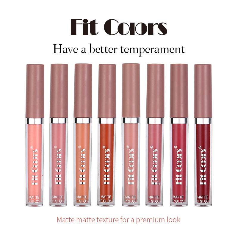 Fit Colors Matte Non Stick Cup Lip Gloss Fog Face Velvet Thin Tube Liquid
