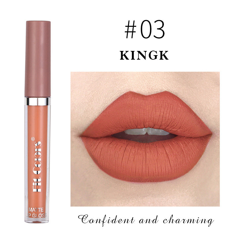 Fit Colors Matte Non Stick Cup Lip Gloss Fog Face Velvet Thin Tube Liquid