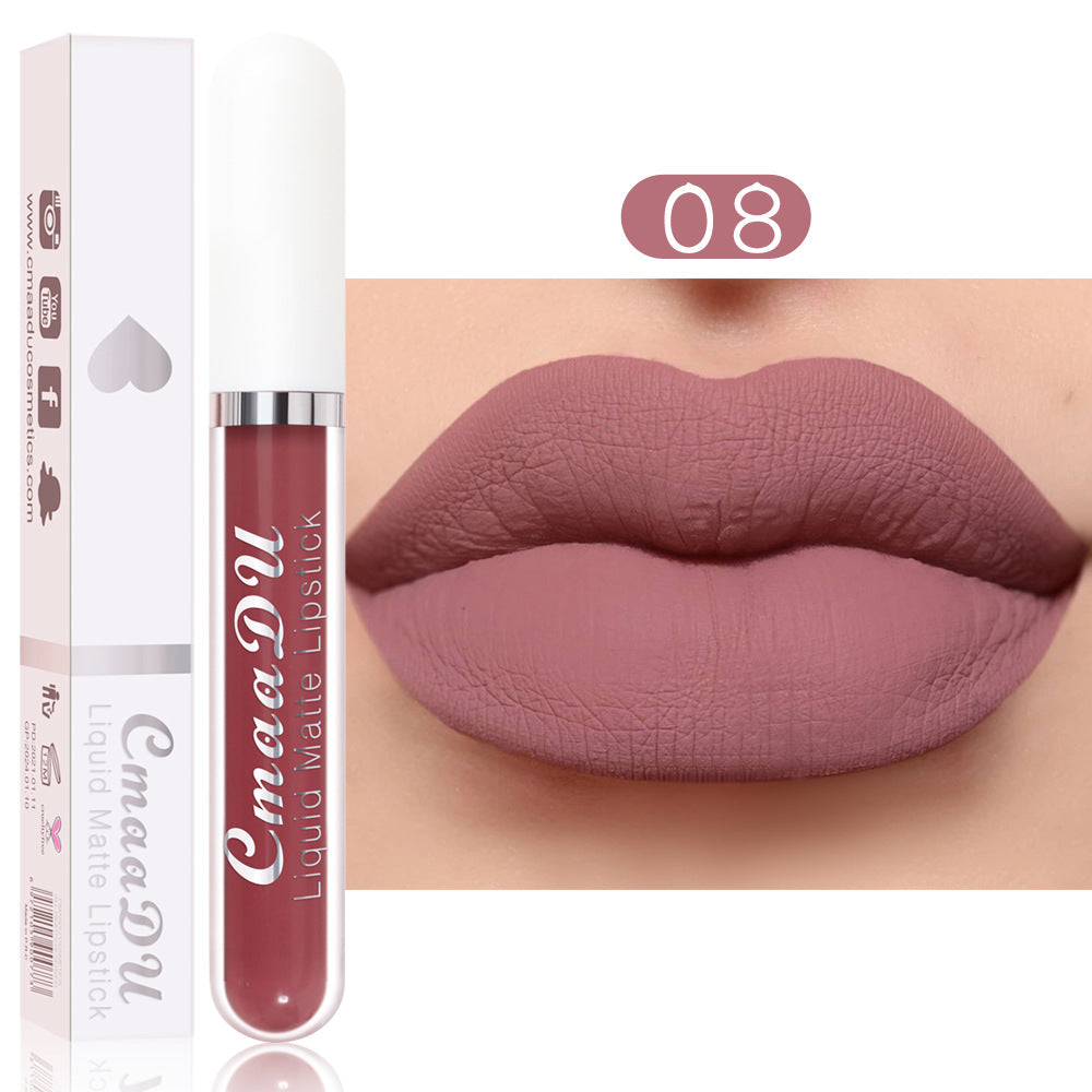 CmaaDu 18 Color Lipstick Matte Non-Stick Cup Waterproof Long Lasting