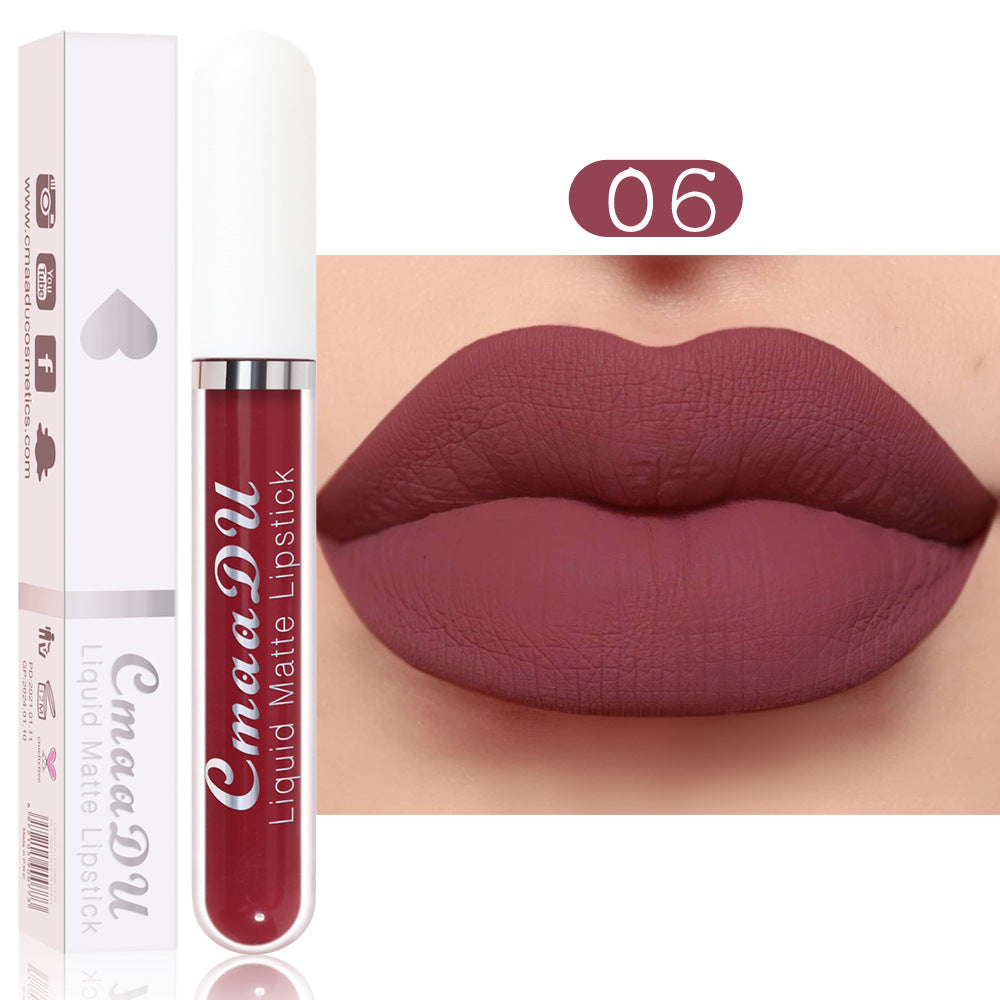 CmaaDu 18 Color Lipstick Matte Non-Stick Cup Waterproof Long Lasting