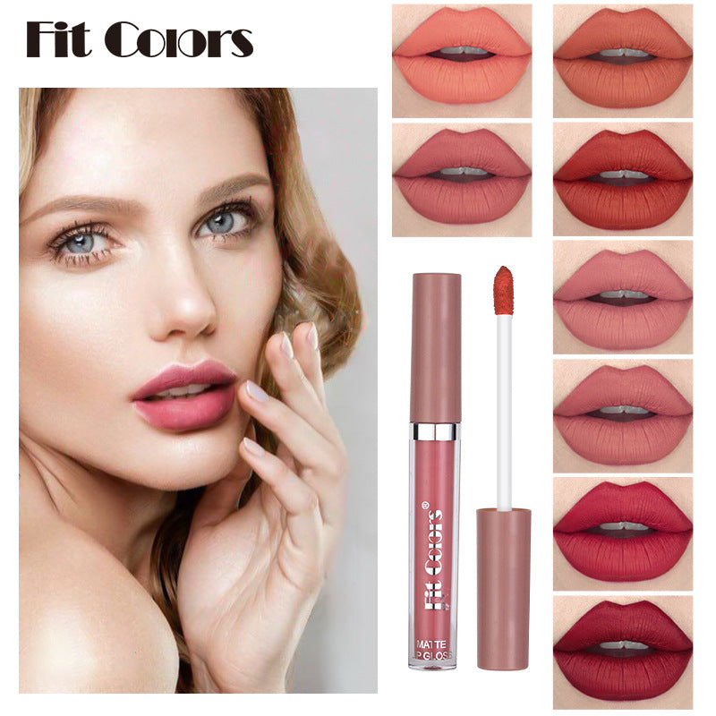 Fit Colors Matte Non Stick Cup Lip Gloss Fog Face Velvet Thin Tube Liquid