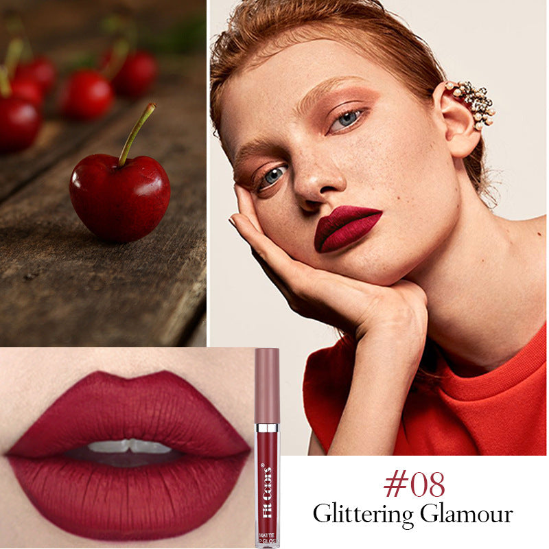Fit Colors Matte Non Stick Cup Lip Gloss Fog Face Velvet Thin Tube Liquid