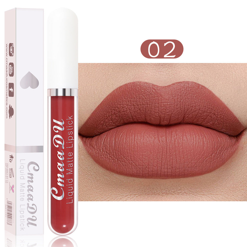 CmaaDu 18 Color Lipstick Matte Non-Stick Cup Waterproof Long Lasting
