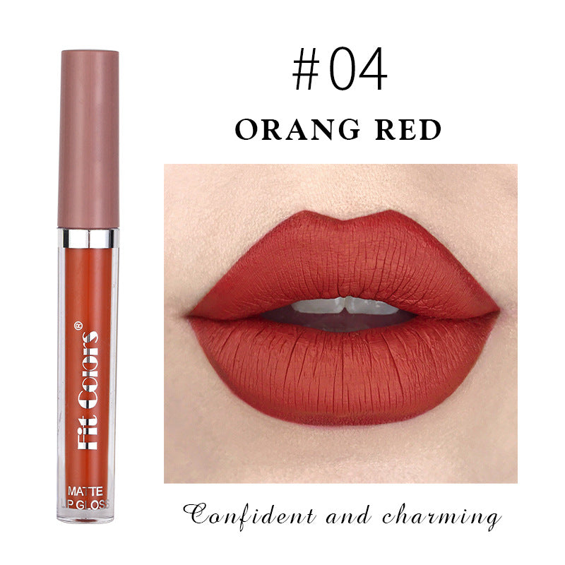 Fit Colors Matte Non Stick Cup Lip Gloss Fog Face Velvet Thin Tube Liquid