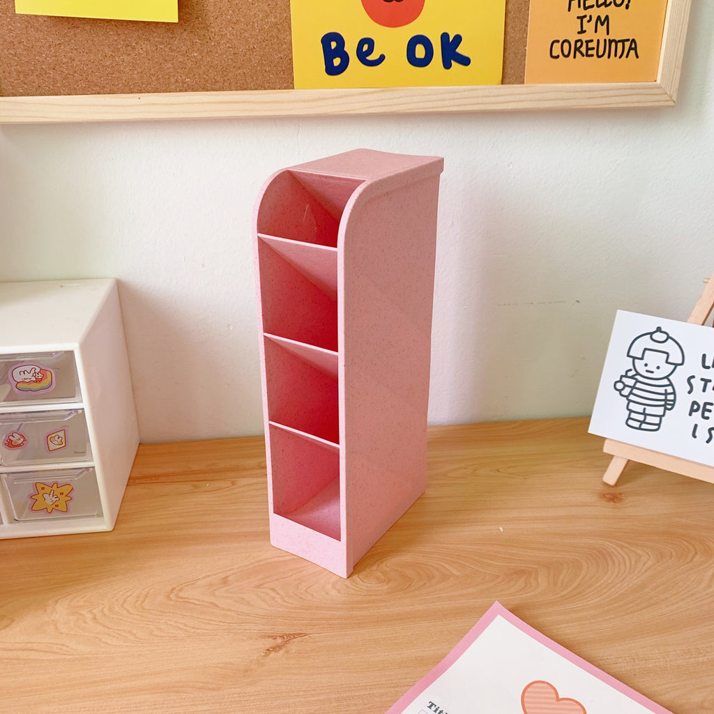 Korea Ins Girl Heart Desktop Storage Tube Simple Cartoon Four-Grid
