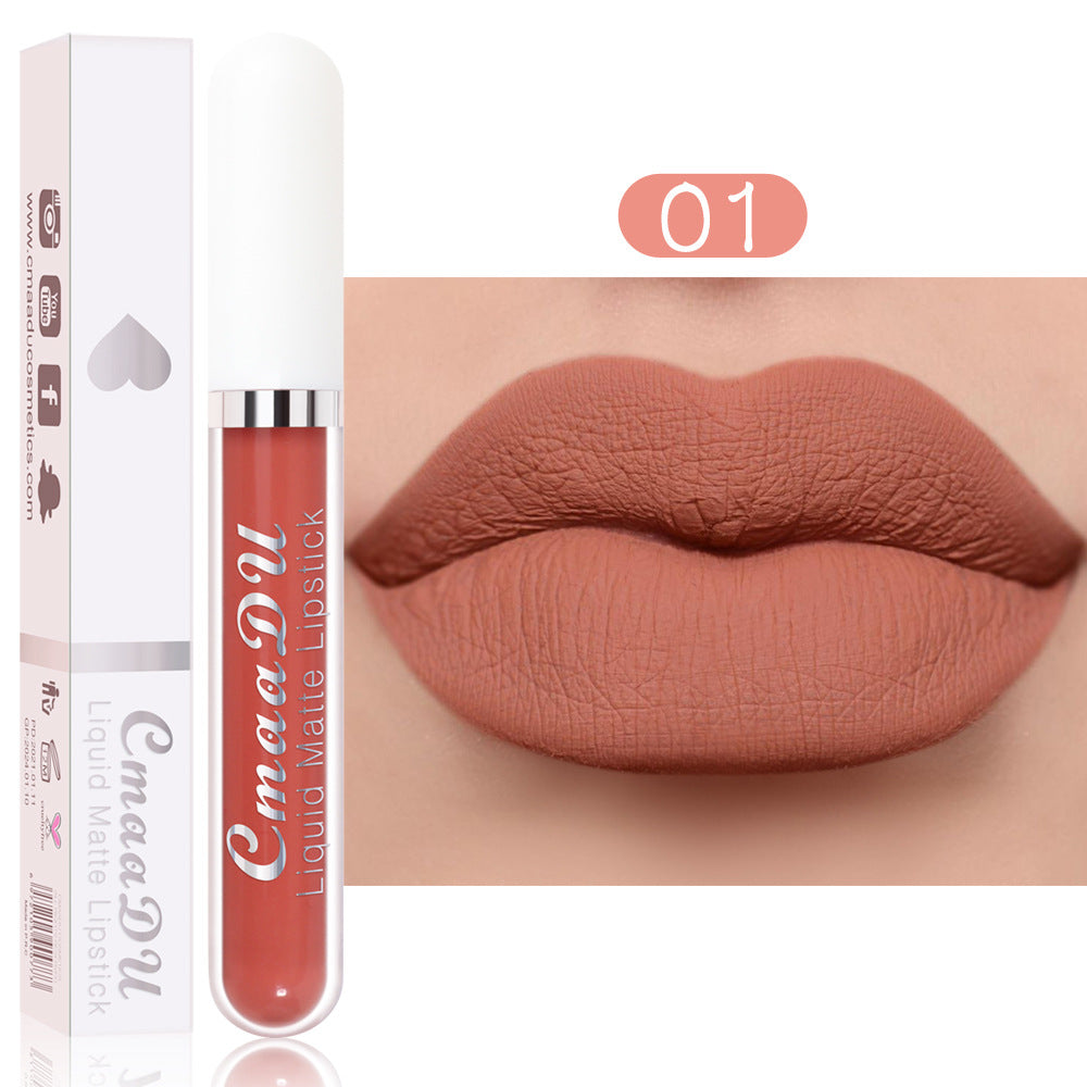 CmaaDu 18 Color Lipstick Matte Non-Stick Cup Waterproof Long Lasting
