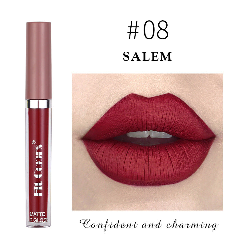 Fit Colors Matte Non Stick Cup Lip Gloss Fog Face Velvet Thin Tube Liquid