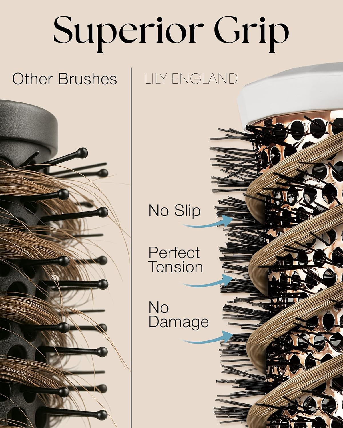 round Hair Brush Set, 4 Piece Professional Blow Dry Kit with 3 round Brushes and Comb for Styling, Beauty Gifts Sets for Women