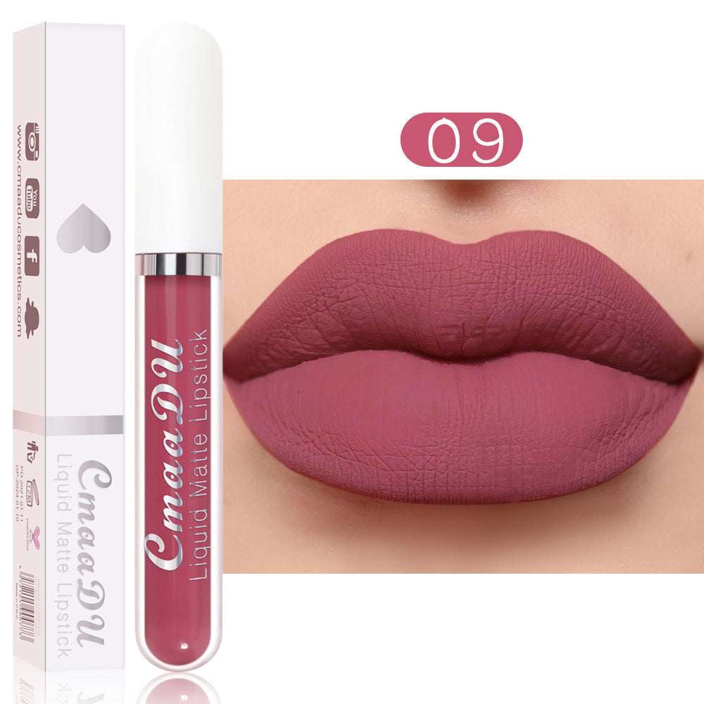 CmaaDu 18 Color Lipstick Matte Non-Stick Cup Waterproof Long Lasting