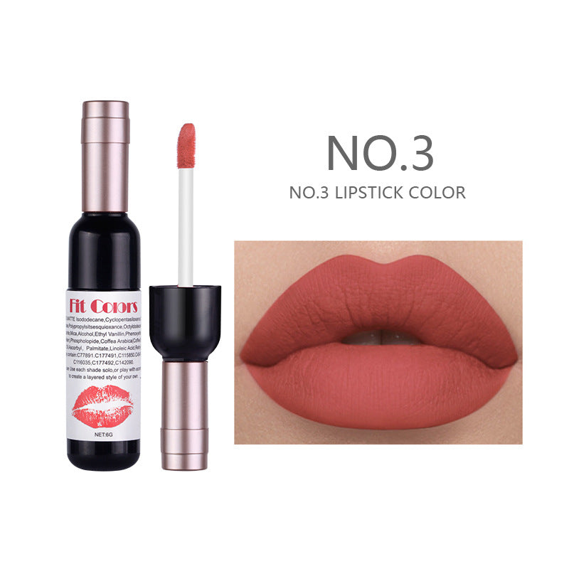Fit Colors Red Wine Bottle Non-Stick Cup Matte Lip Gloss