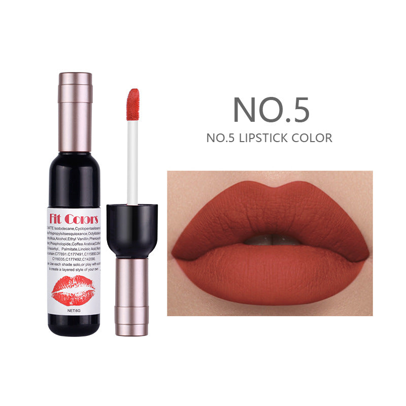 Fit Colors Red Wine Bottle Non-Stick Cup Matte Lip Gloss