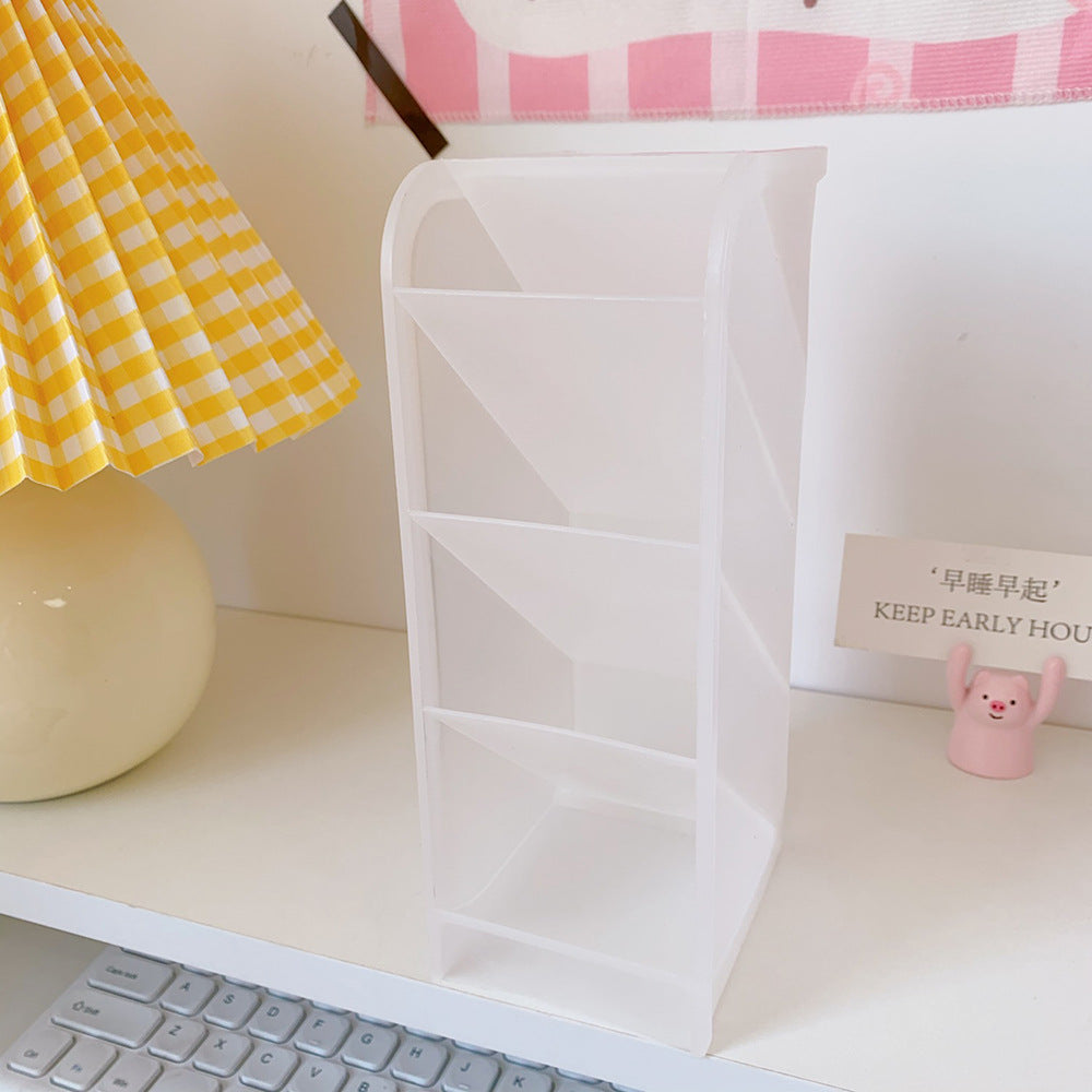 Korea Ins Girl Heart Desktop Storage Tube Simple Cartoon Four-Grid