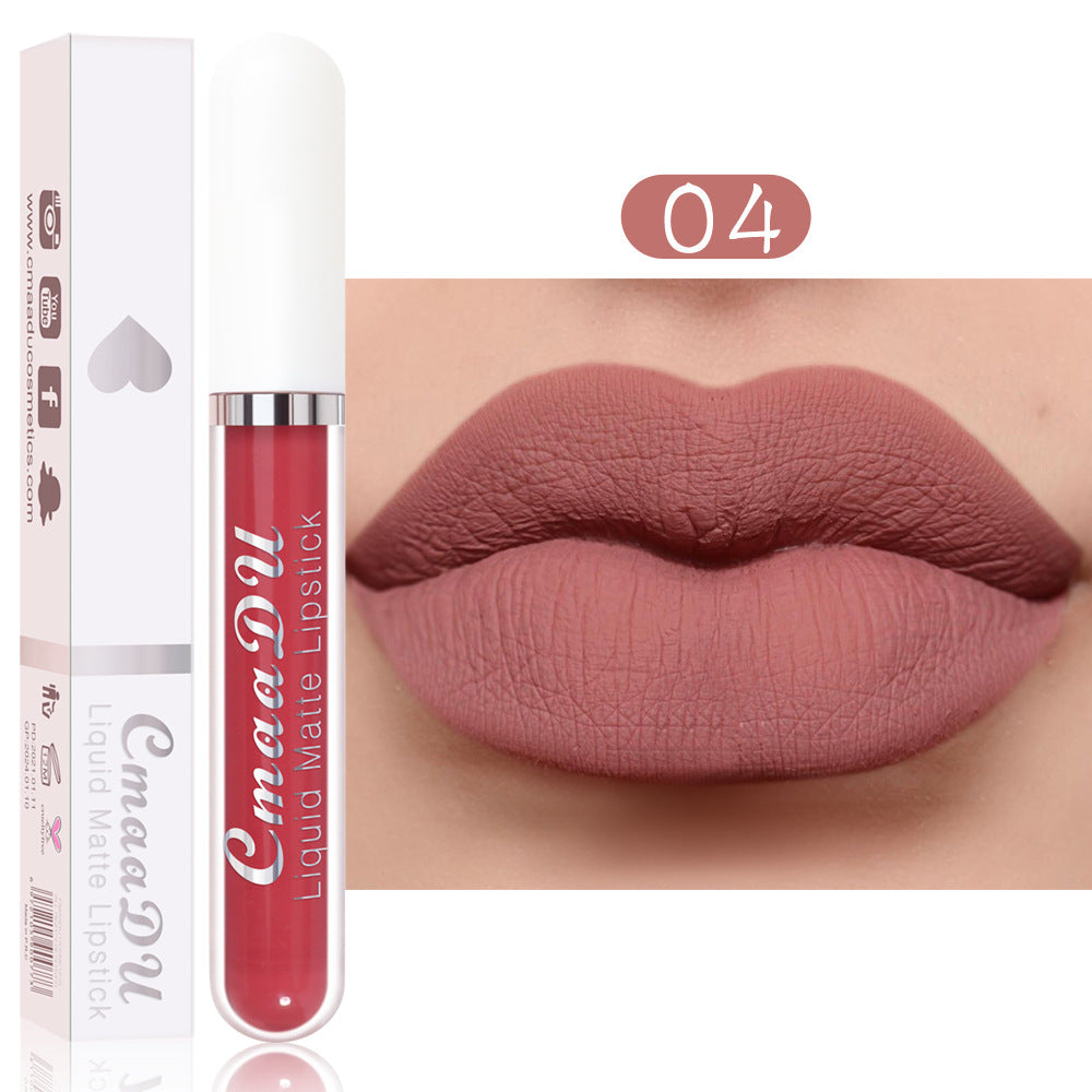 CmaaDu 18 Color Lipstick Matte Non-Stick Cup Waterproof Long Lasting