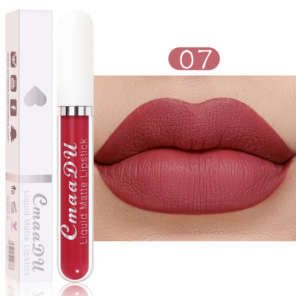 CmaaDu 18 Color Lipstick Matte Non-Stick Cup Waterproof Long Lasting