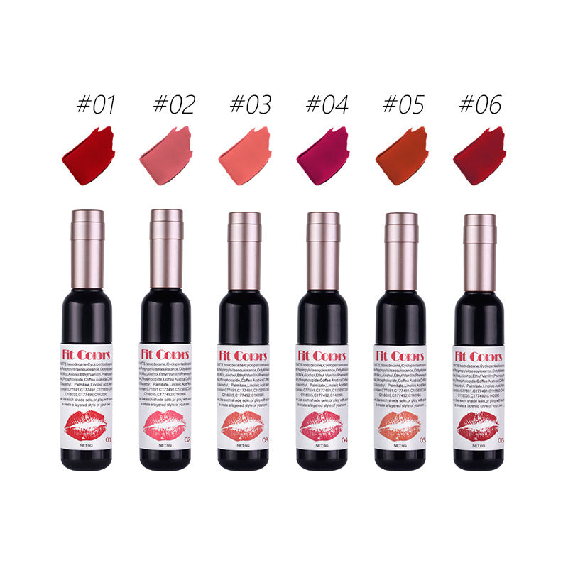 Fit Colors Red Wine Bottle Non-Stick Cup Matte Lip Gloss