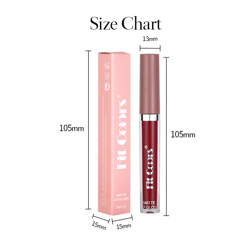 Fit Colors Matte Non Stick Cup Lip Gloss Fog Face Velvet Thin Tube Liquid